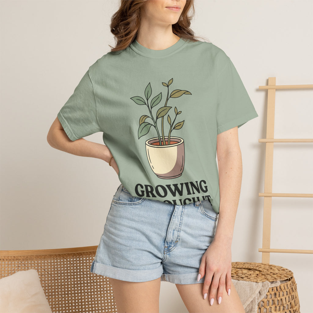 Growing Through It Plant Tee — Self Growth Graphic T-Shirt