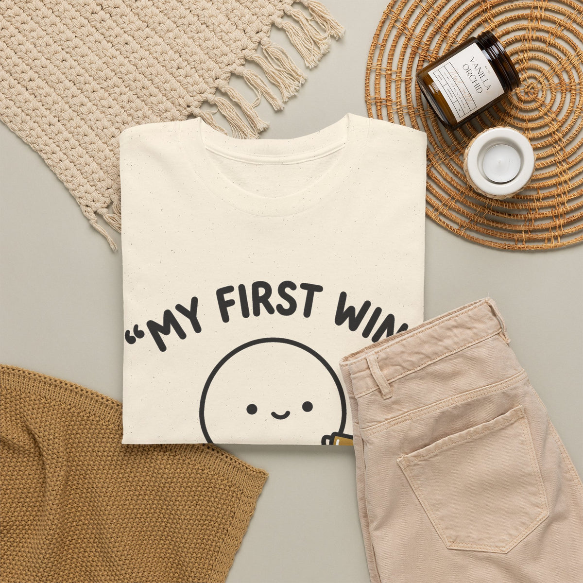 My First Win T-Shirt — Cute Sperm Trophy Graphic Tee