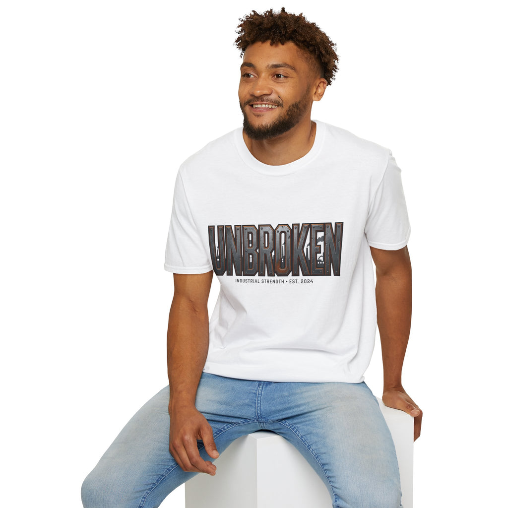 Unbroken Industrial Strength Graphic T‑Shirt — 'UNBROKEN' Bold Chest Design