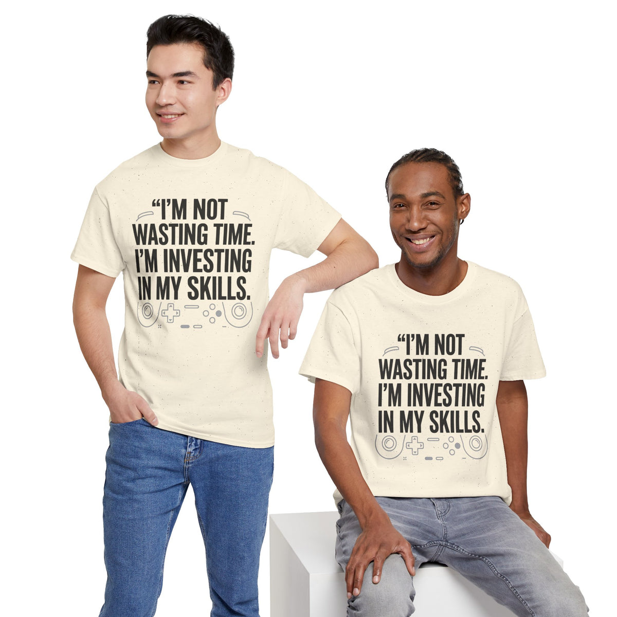 Gaming Tee - "I'm Not Wasting Time, I'm Investing In My Skills" Motivational Gamer T-Shirt