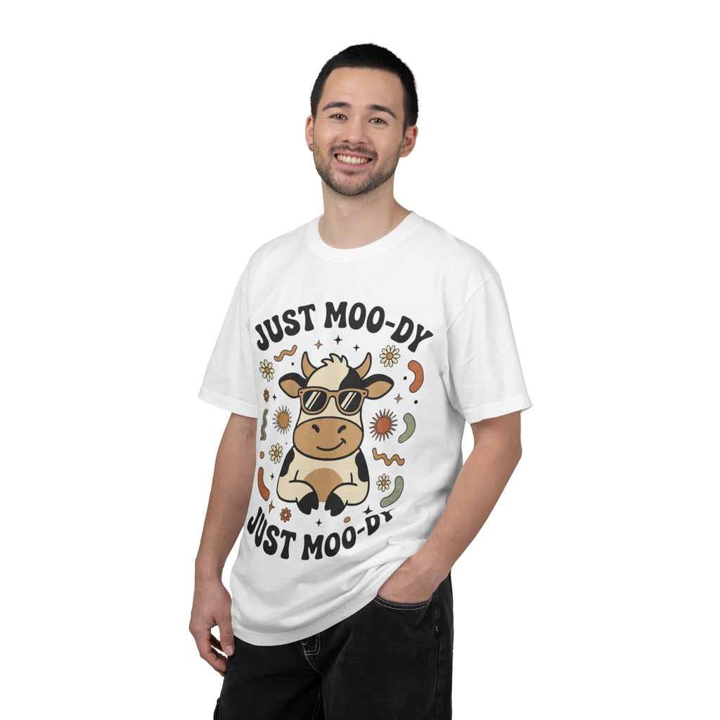 Just Moo-dy Cow T-Shirt — Cute Retro Cow Graphic Tee