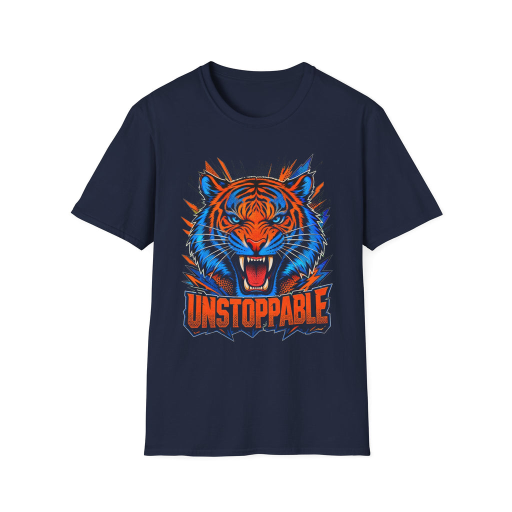 Tiger 'Unstoppable' Graphic T-Shirt — Bold Neon Tiger Face Tee