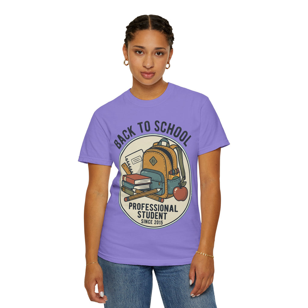 Back to School 'Professional Student' T-Shirt — Backpack & Books Graphic
