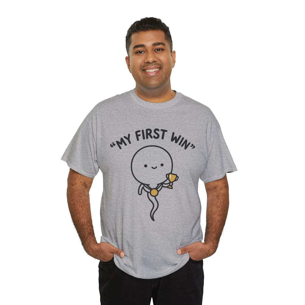My First Win T-Shirt — Cute Sperm Trophy Graphic Tee