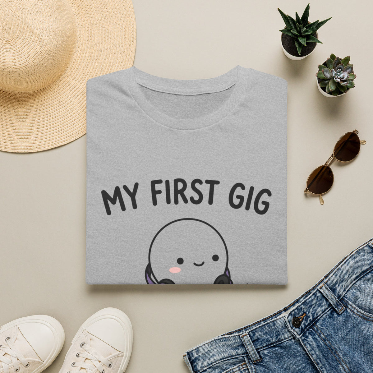 My First Gig T-Shirt — Cute Ghost Musician Tee for New Performers & Music Lovers