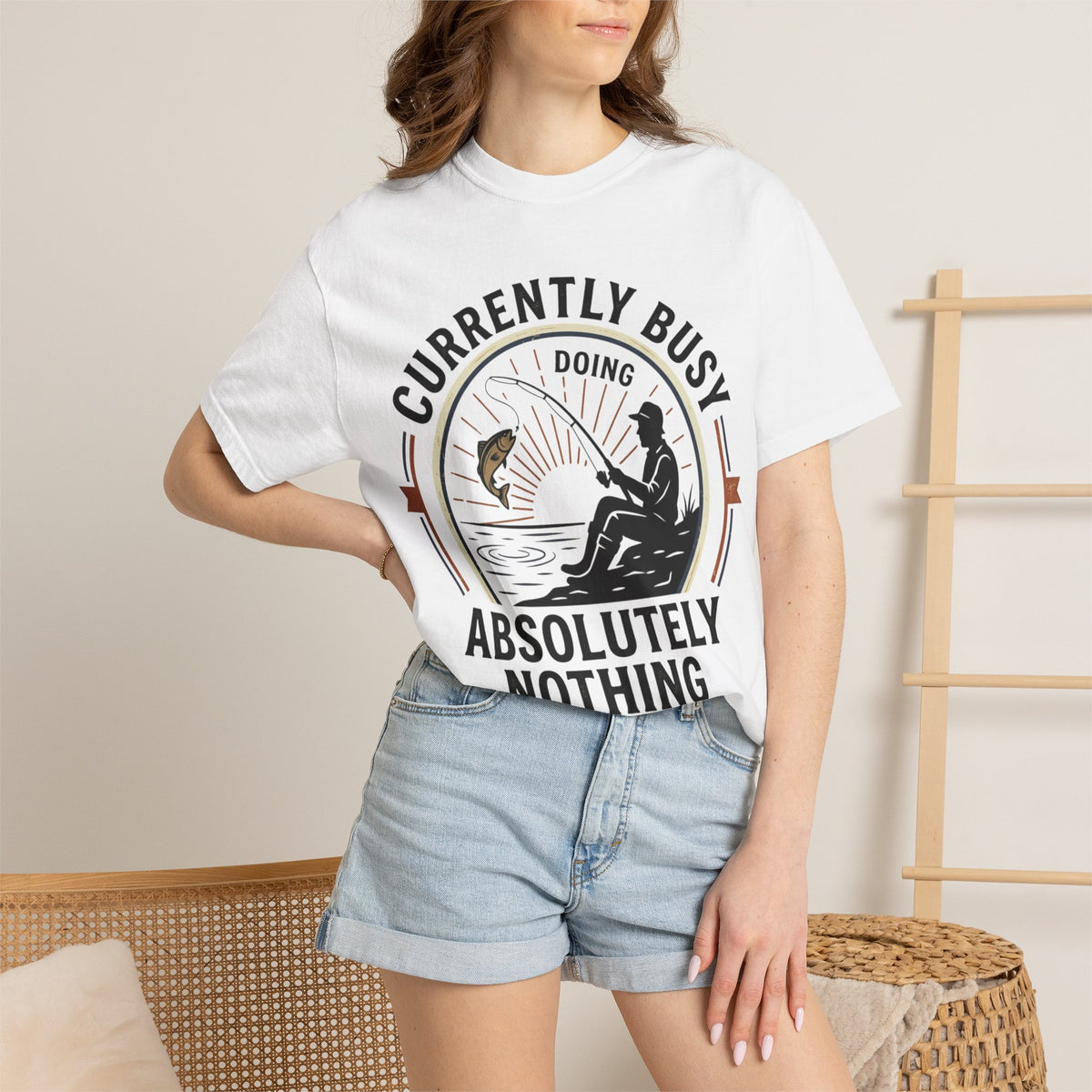 T-Shirt — Currently Busy Doing Absolutely Nothing Fishing Graphic