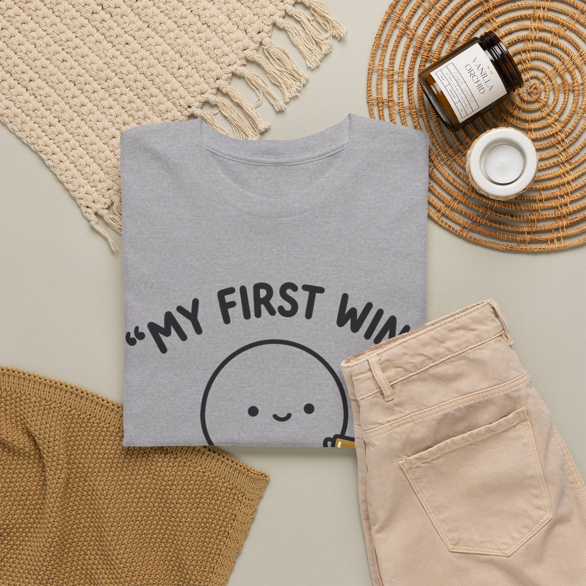 My First Win T-Shirt — Cute Sperm Trophy Graphic Tee