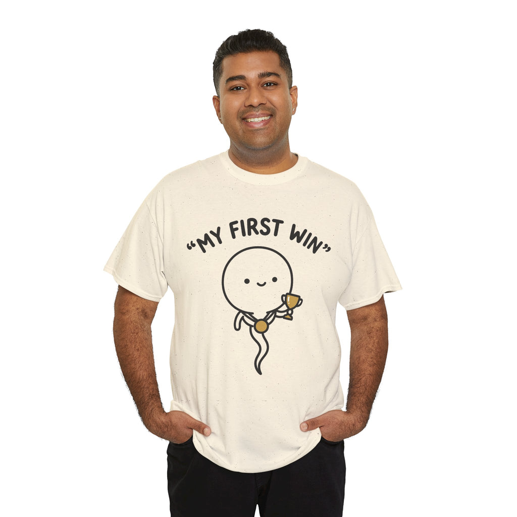 My First Win T-Shirt — Cute Sperm Trophy Graphic Tee