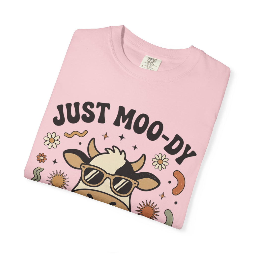 Just Moo-dy Cow T-Shirt — Cute Retro Cow Graphic Tee