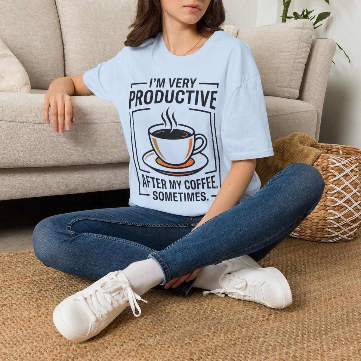 Coffee T-Shirt — "I'm Very Productive After My Coffee... Sometimes"