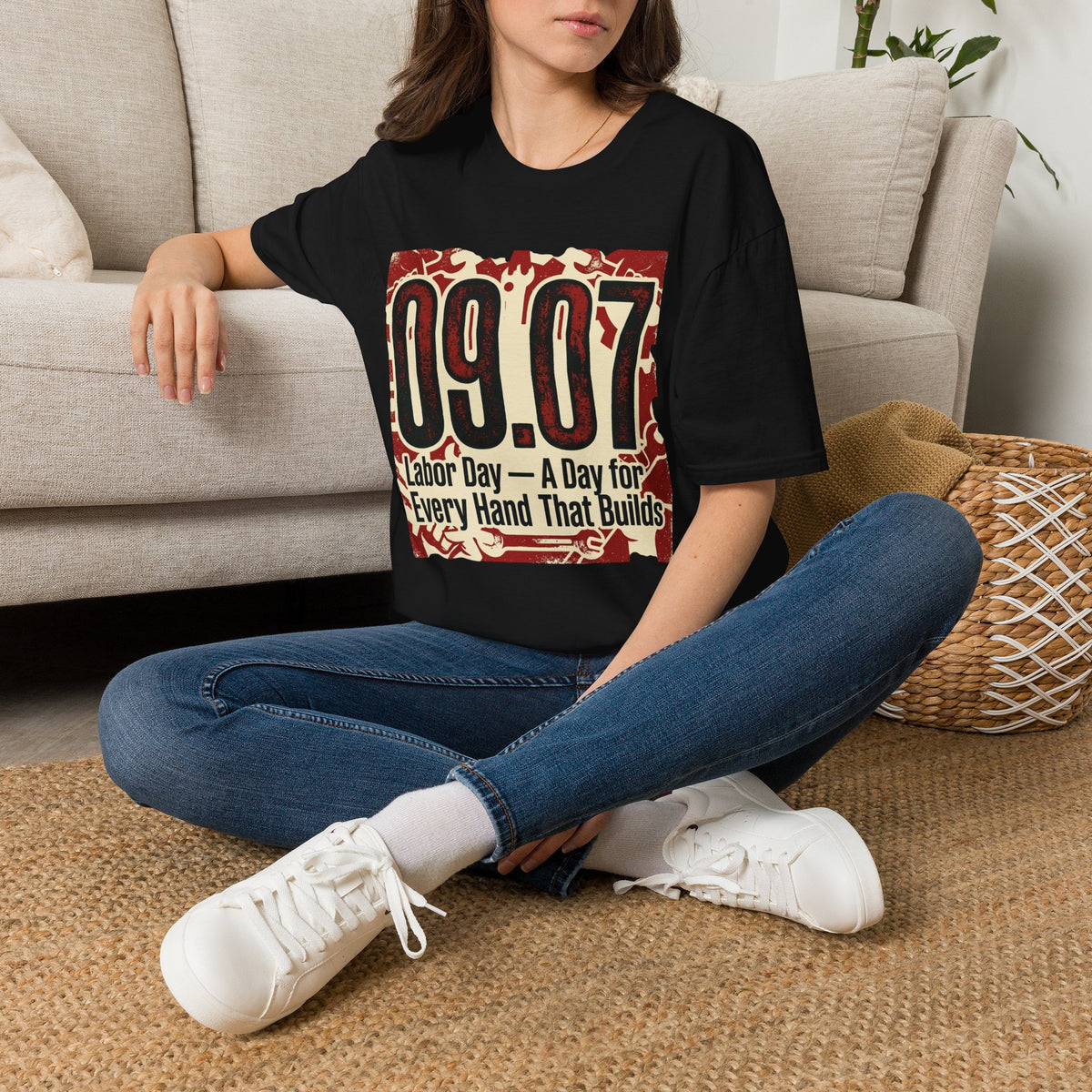 Labor Day 09.07 T-Shirt – 'A Day for Every Hand That Builds' Graphic Tee