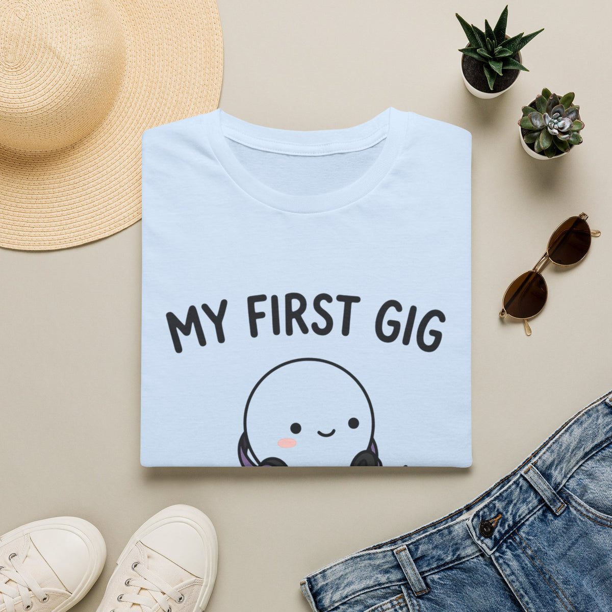My First Gig T-Shirt — Cute Ghost Musician Tee for New Performers & Music Lovers