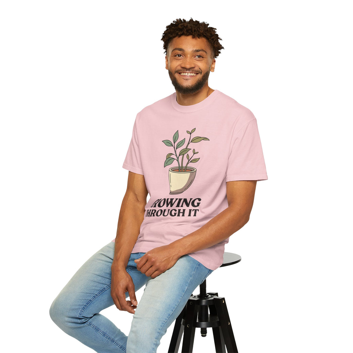 Growing Through It Plant Tee — Self Growth Graphic T-Shirt