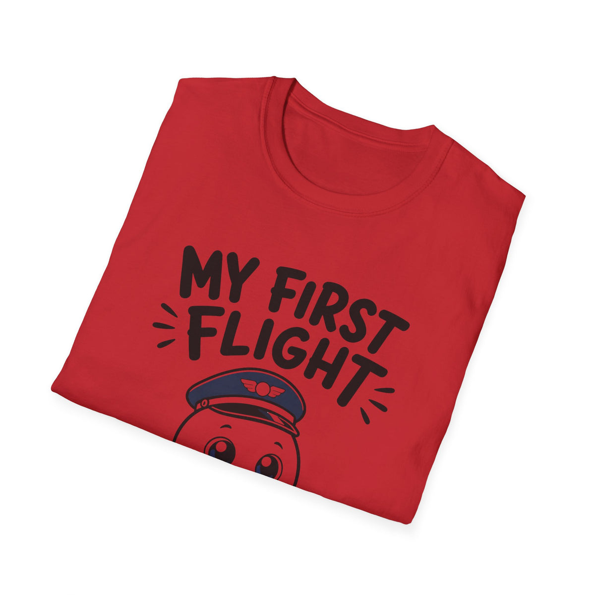 My First Flight T-Shirt — Cute Baby/Infant Travel Tee (Pilot Hat Ghost Design)