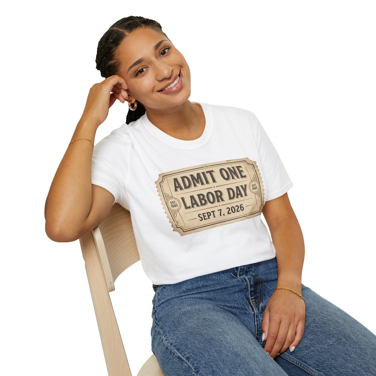 Labor Day 'Admit One' Ticket T-Shirt — Sept 7, 2026 Celebration Tee