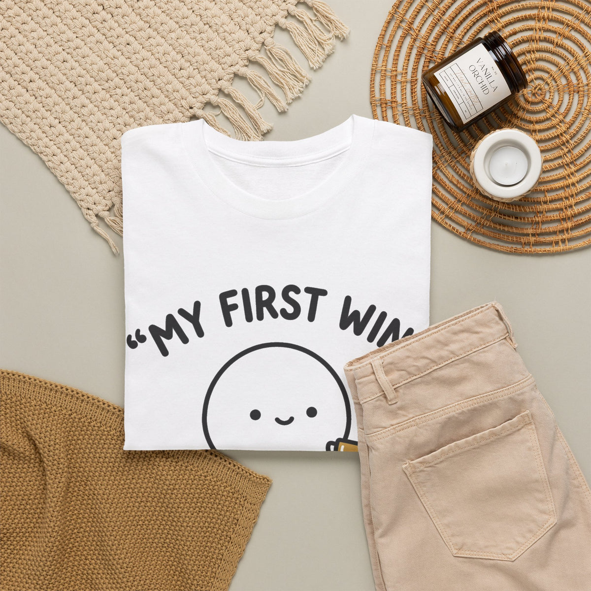 My First Win T-Shirt — Cute Sperm Trophy Graphic Tee