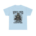Coffee Viking T‑Shirt — “Verily, I Need Coffee” Medieval Warrior Tee