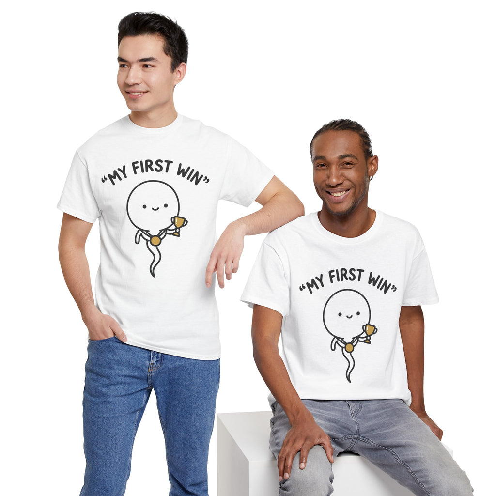 My First Win T-Shirt — Cute Sperm Trophy Graphic Tee