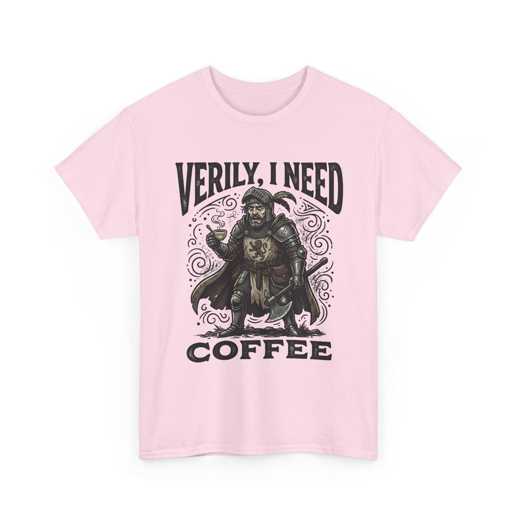 Coffee Viking T‑Shirt — “Verily, I Need Coffee” Medieval Warrior Tee