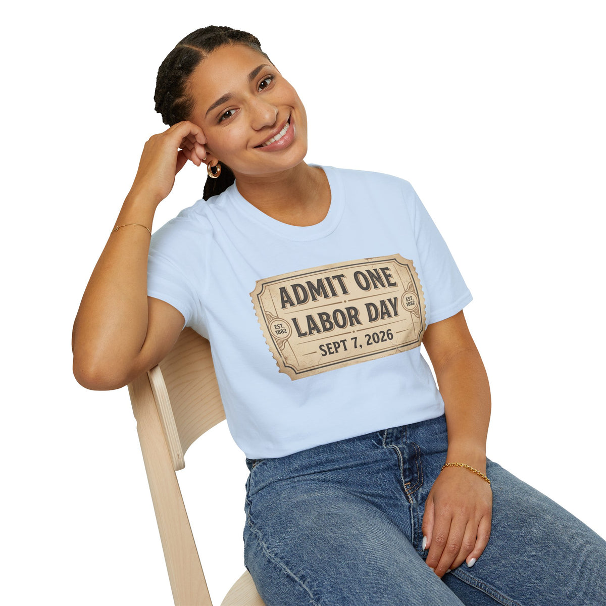 Labor Day 'Admit One' Ticket T-Shirt — Sept 7, 2026 Celebration Tee