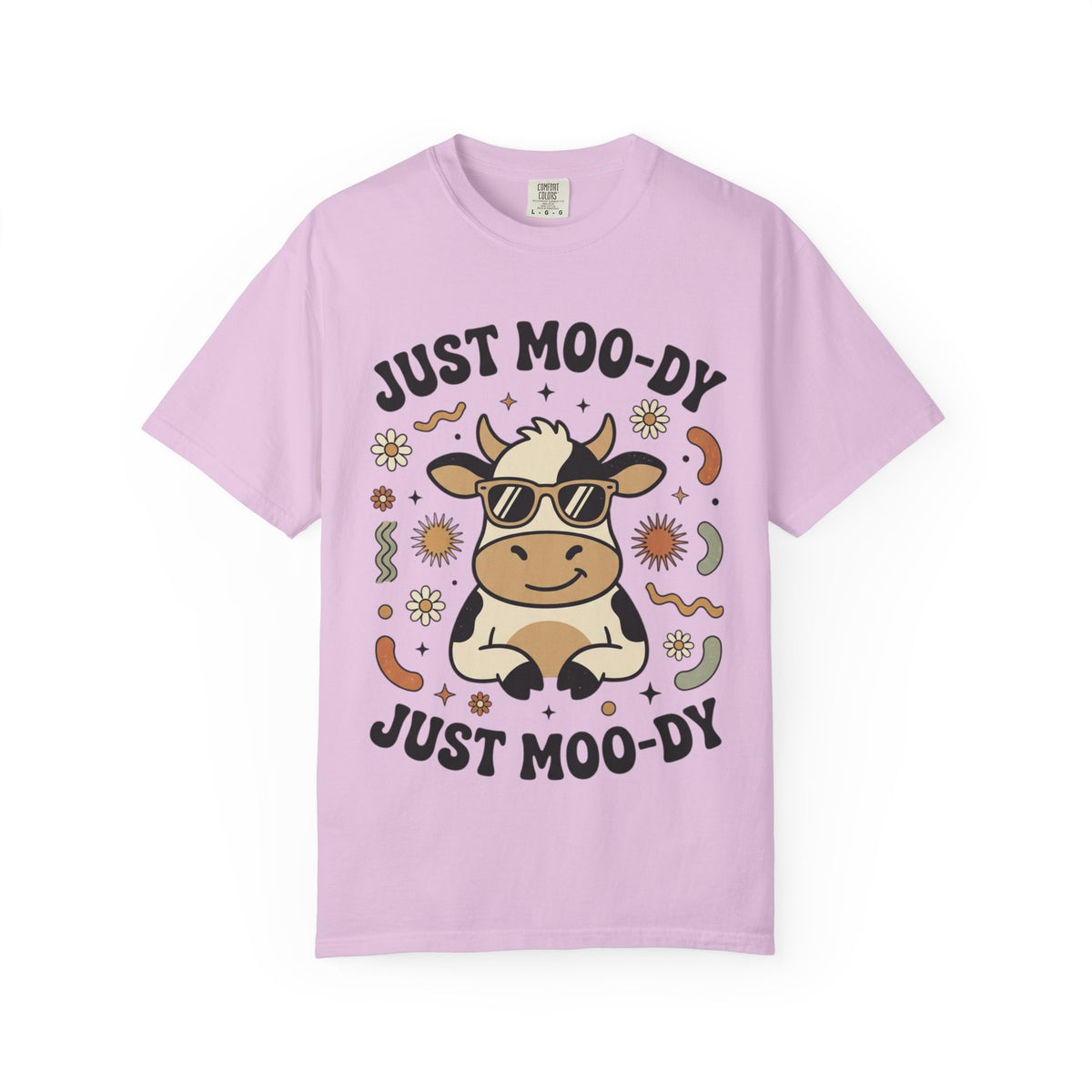 Just Moo-dy Cow T-Shirt — Cute Retro Cow Graphic Tee