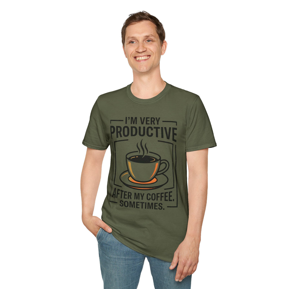 Coffee T-Shirt — "I'm Very Productive After My Coffee... Sometimes"