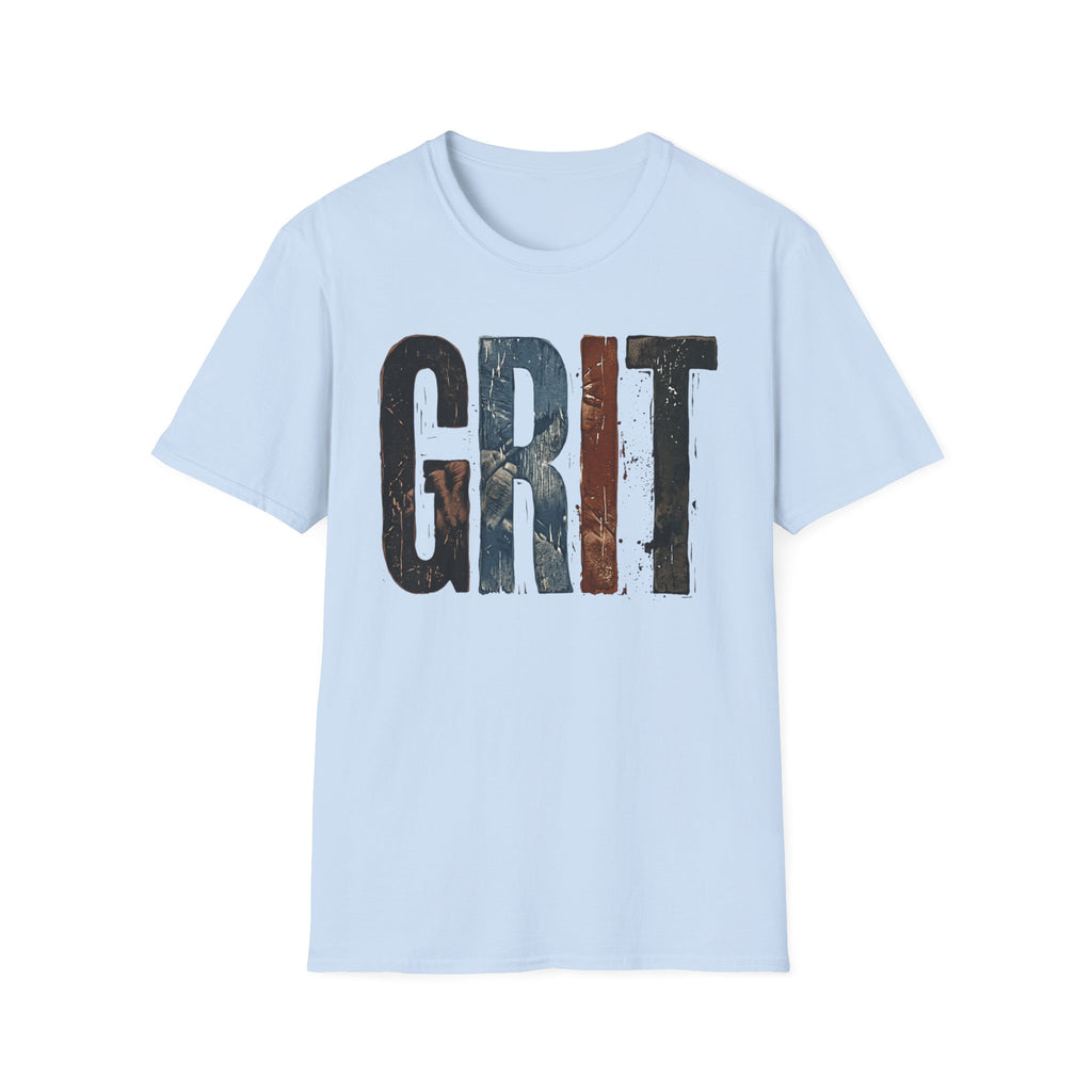 Grit Graphic T-Shirt — Rustic Patriotic Stripes Motivational Tee