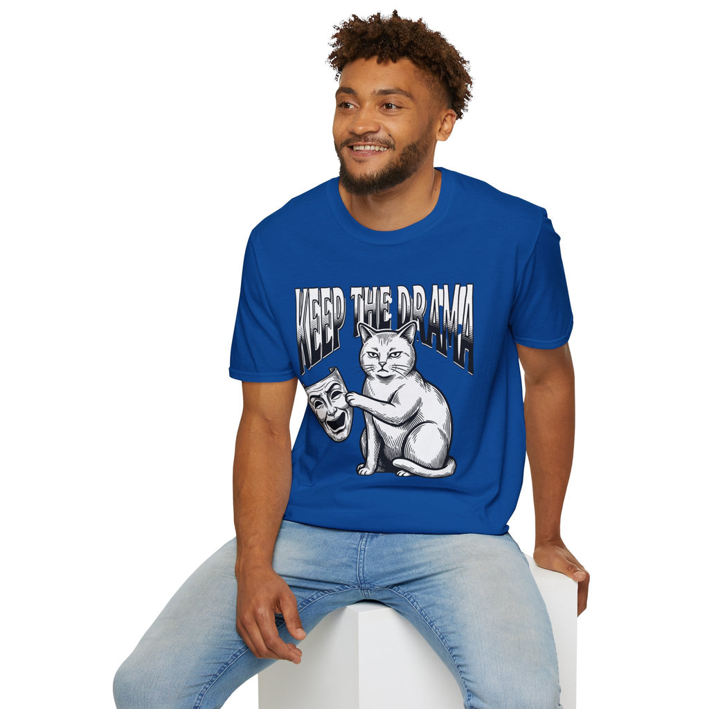 Keep the Drama Cat T-Shirt — Funny Cat Graphic Tee with 'Keep The Drama' Slogan