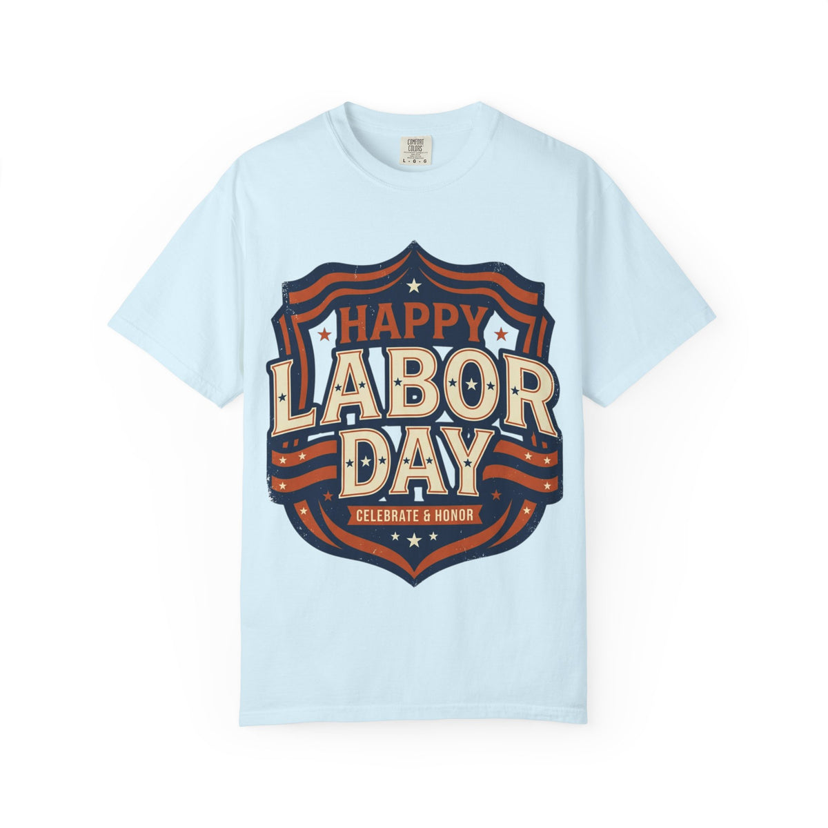 Happy Labor Day 'Celebrate & Honor' Shield Graphic T-Shirt