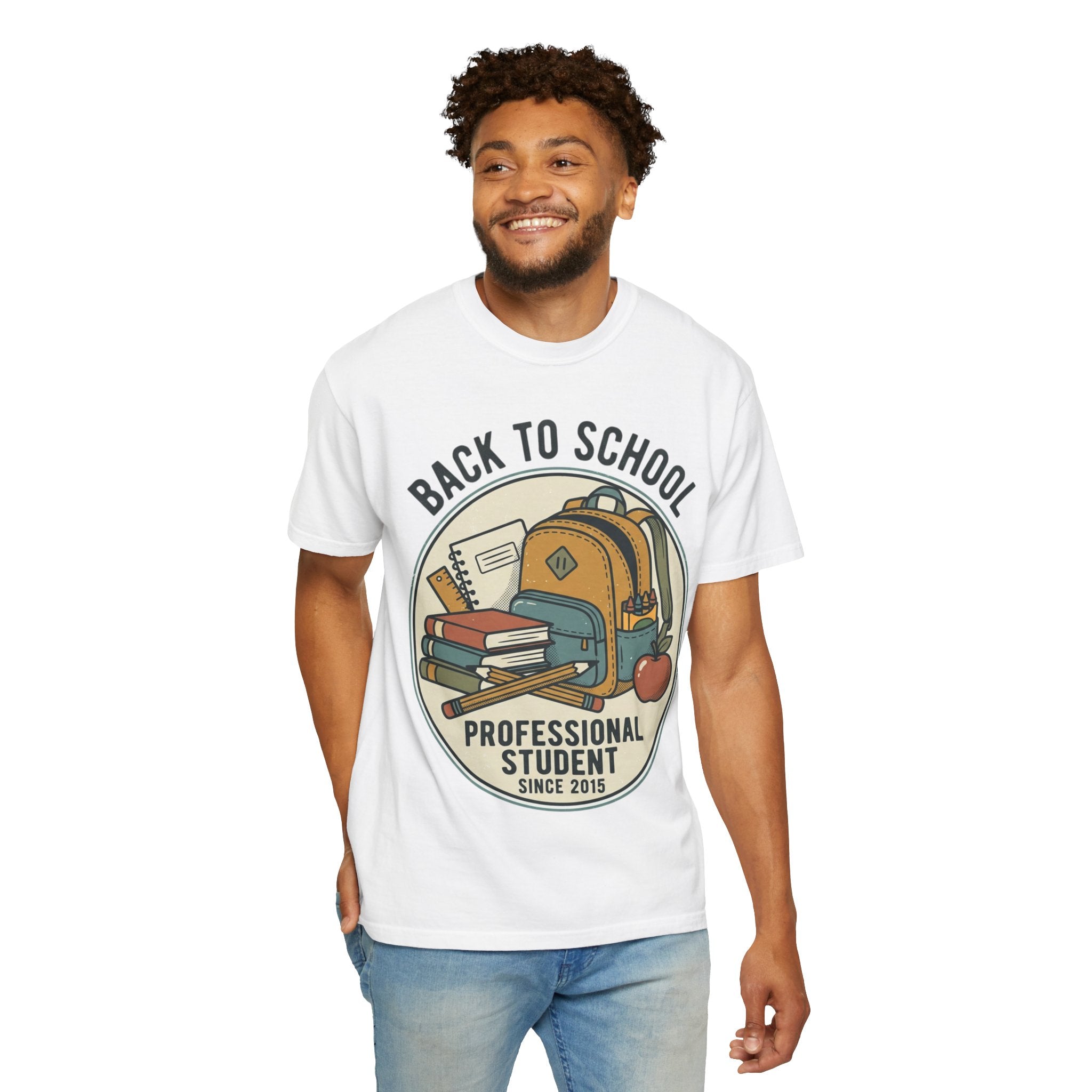 Back to School 'Professional Student' T-Shirt — Backpack & Books Graphic