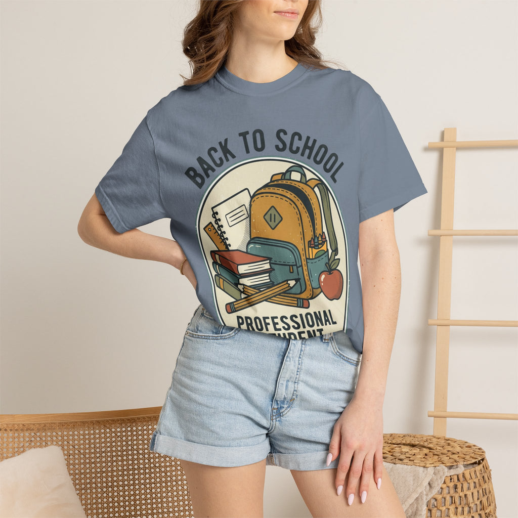 Back to School 'Professional Student' T-Shirt — Backpack & Books Graphic
