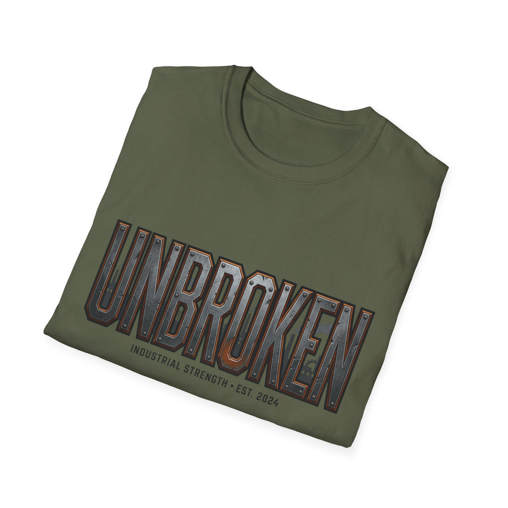 Unbroken Industrial Strength Graphic T‑Shirt — 'UNBROKEN' Bold Chest Design