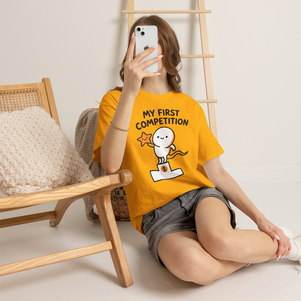 My First Competition Kids T‑Shirt – Cute Champ Podium Design