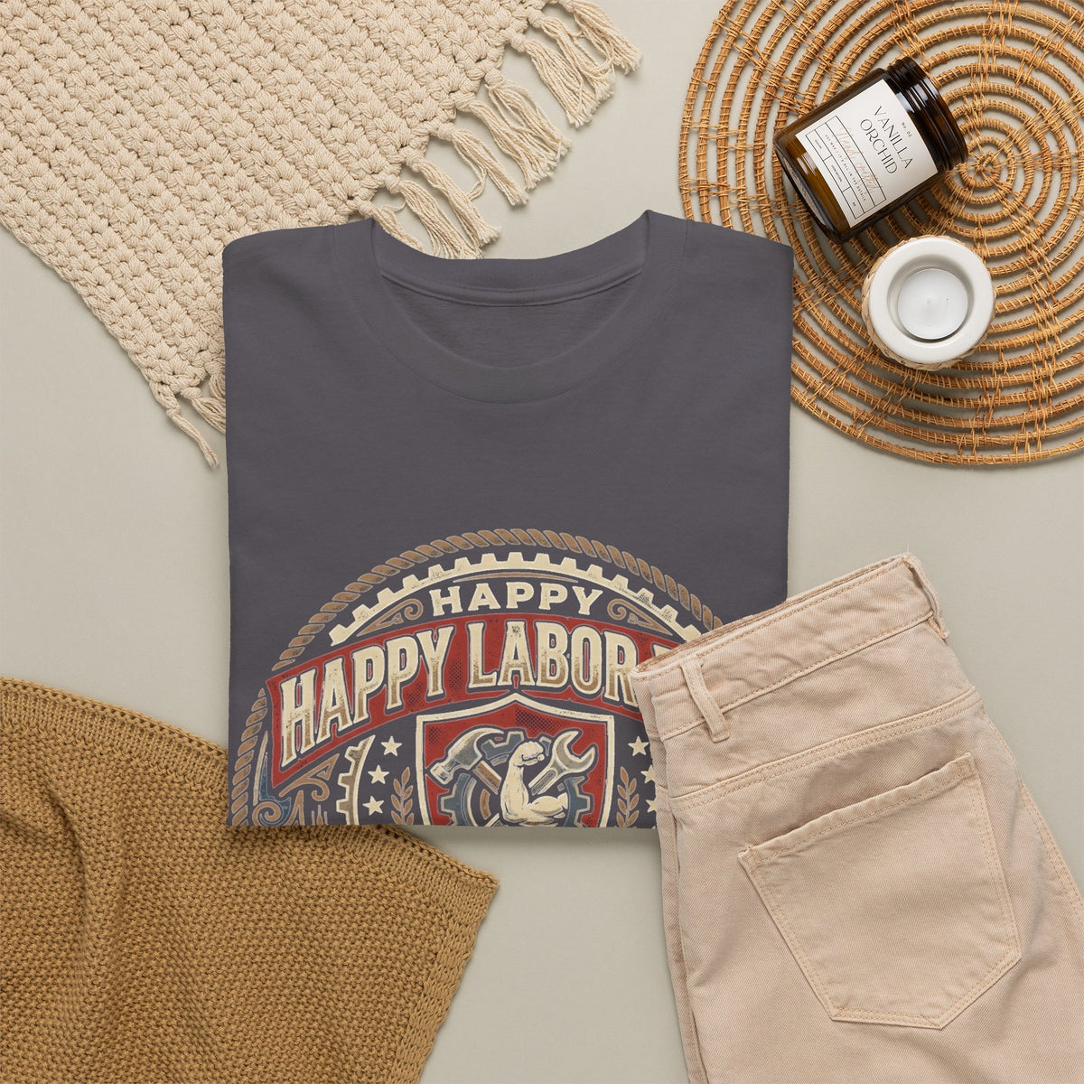 Happy Labor Day Tee – Vintage American Workers Emblem Shirt