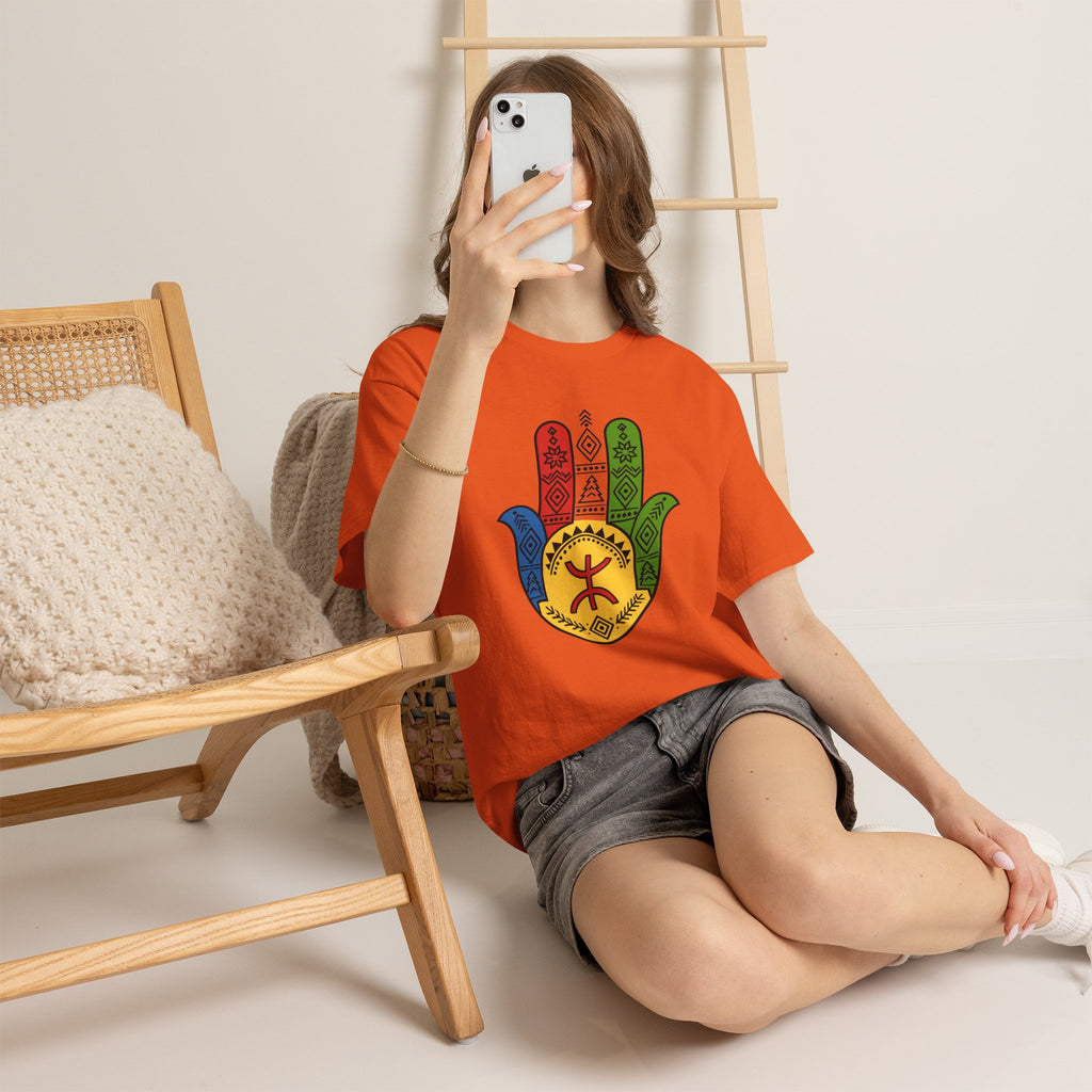 Hamsa Hand T-Shirt — Colorful Ethiopian Symbol Protection Tee
