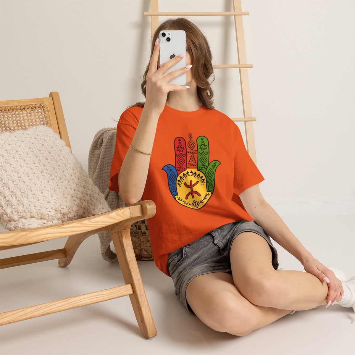 Hamsa Hand T-Shirt — Colorful Ethiopian Symbol Protection Tee
