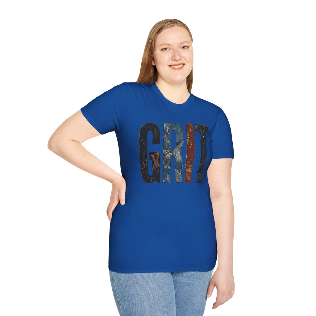 Grit Graphic T-Shirt — Rustic Patriotic Stripes Motivational Tee