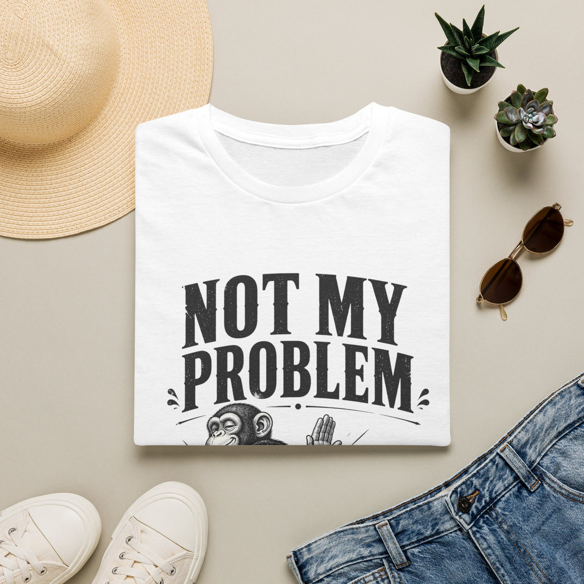 Not My Problem Monkey Tee