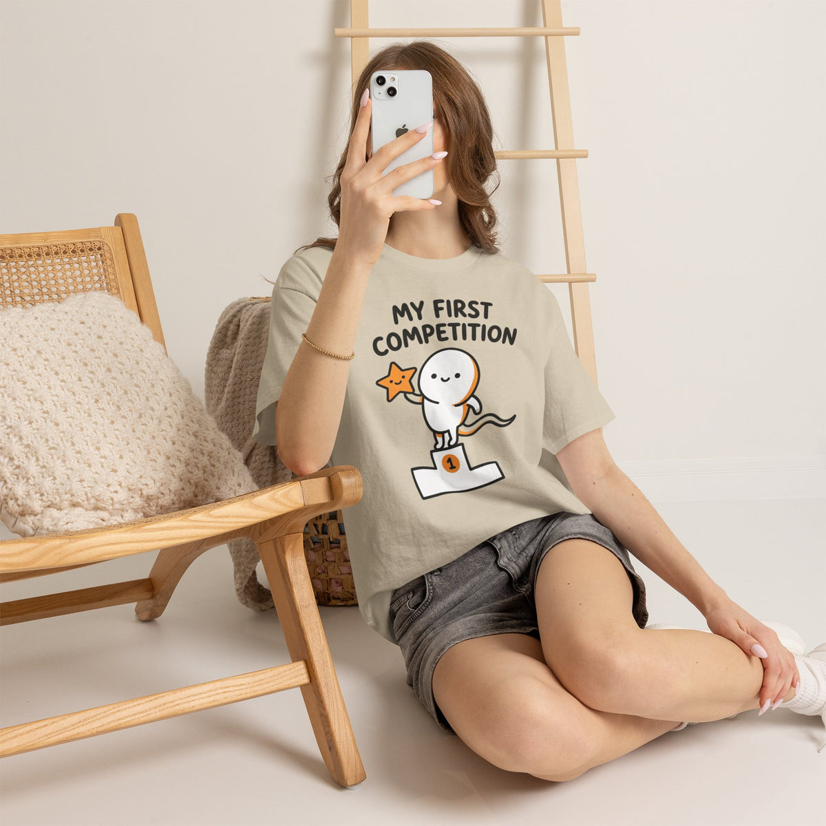 My First Competition Kids T‑Shirt – Cute Champ Podium Design