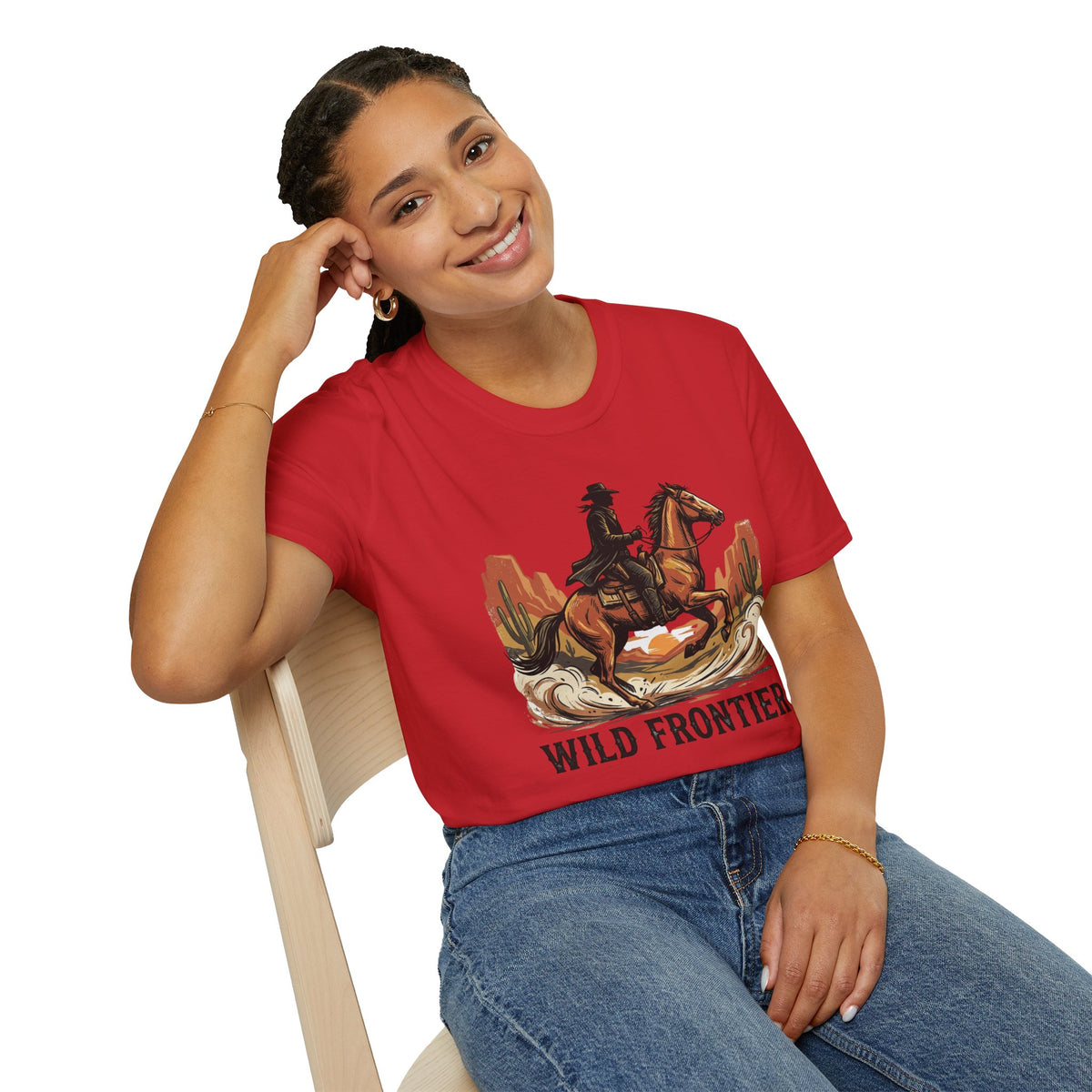 Wild Frontier Cowboy T-Shirt — Western Rider Graphic Tee