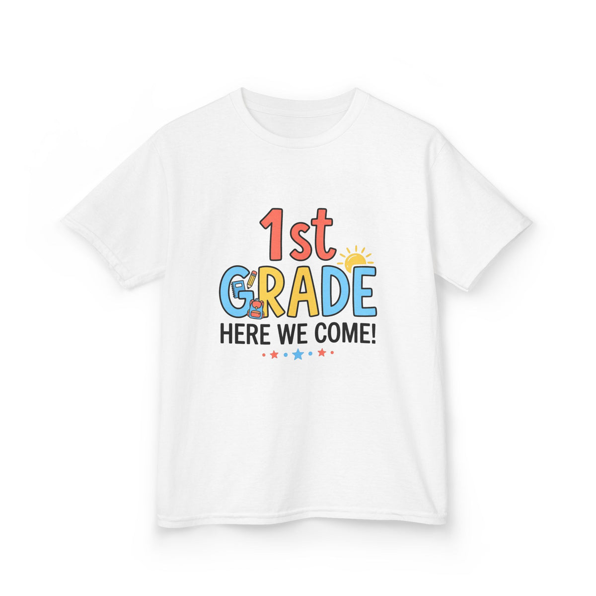 1st Grade Here We Come Kids T-Shirt — Back to School Shirt for Boys & Girls