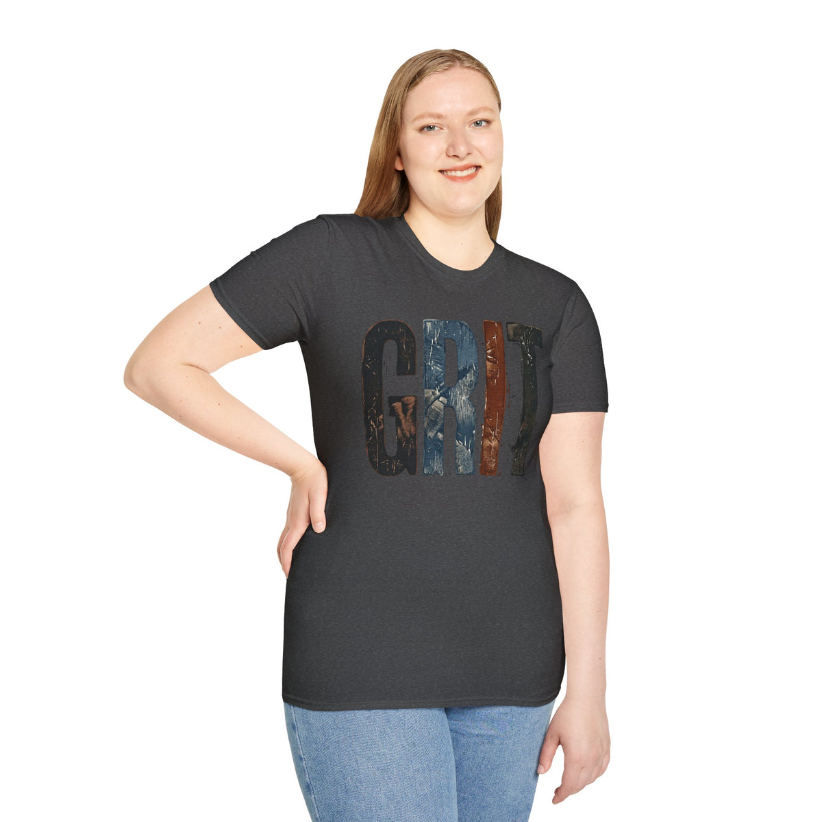 Grit Graphic T-Shirt — Rustic Patriotic Stripes Motivational Tee