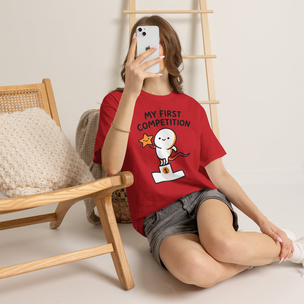My First Competition Kids T‑Shirt – Cute Champ Podium Design