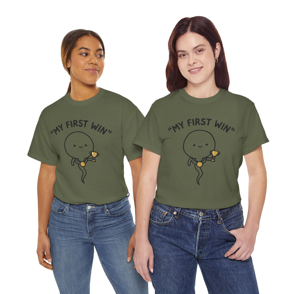 My First Win T-Shirt — Cute Sperm Trophy Graphic Tee