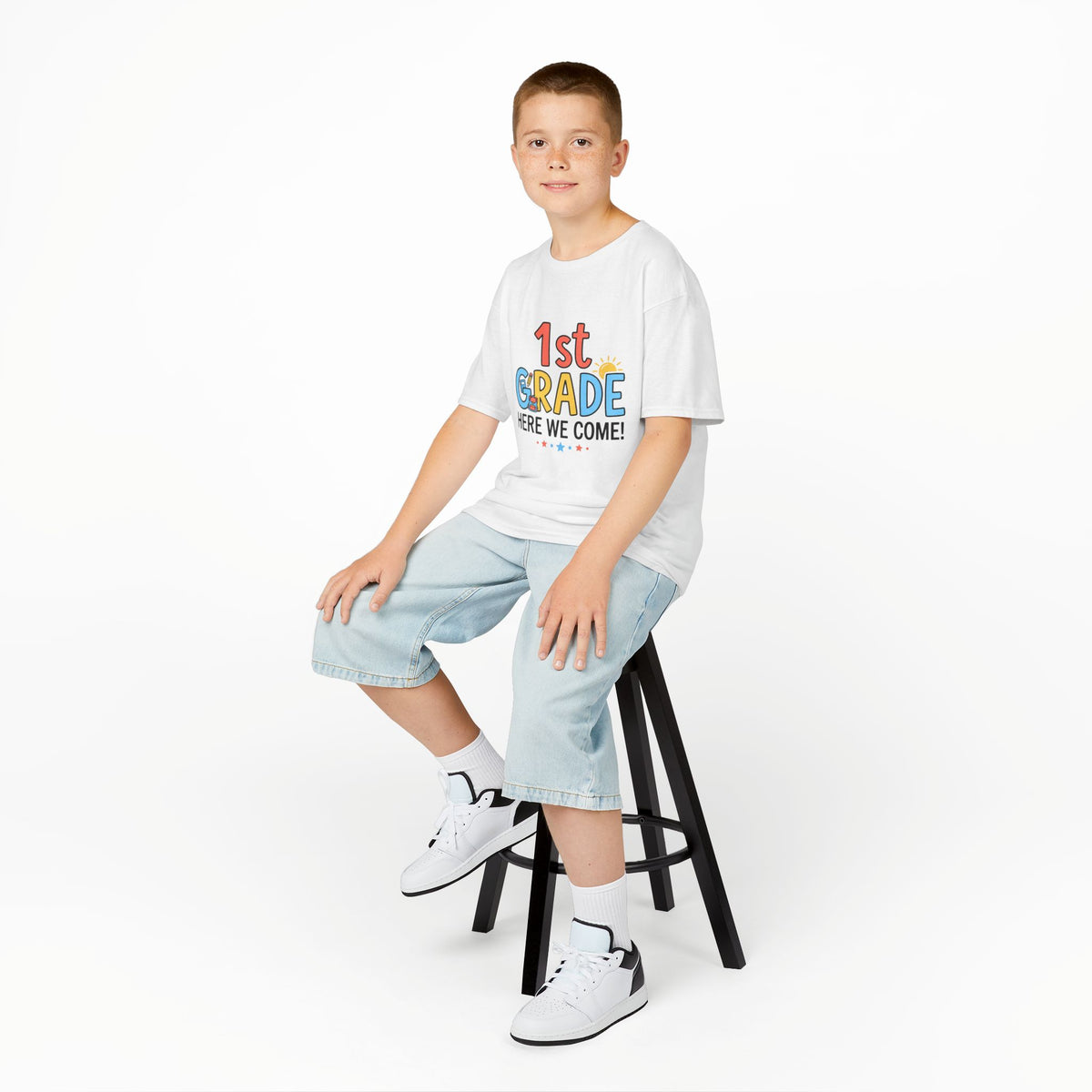 1st Grade Here We Come Kids T-Shirt — Back to School Shirt for Boys & Girls