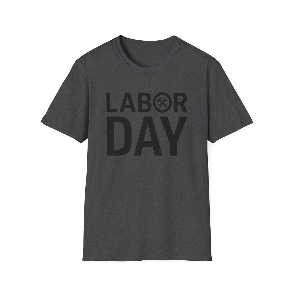 Labor Day Tools Graphic T-Shirt — Bold 'Labor Day' Text with Wrench & Hammer