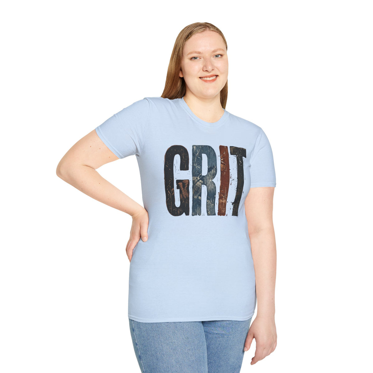 Grit Graphic T-Shirt — Rustic Patriotic Stripes Motivational Tee