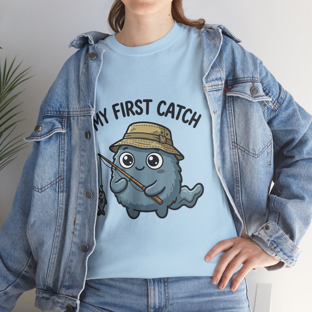 T-Shirt — "My First Catch" Cute Baby Narwhal Fishing Tee