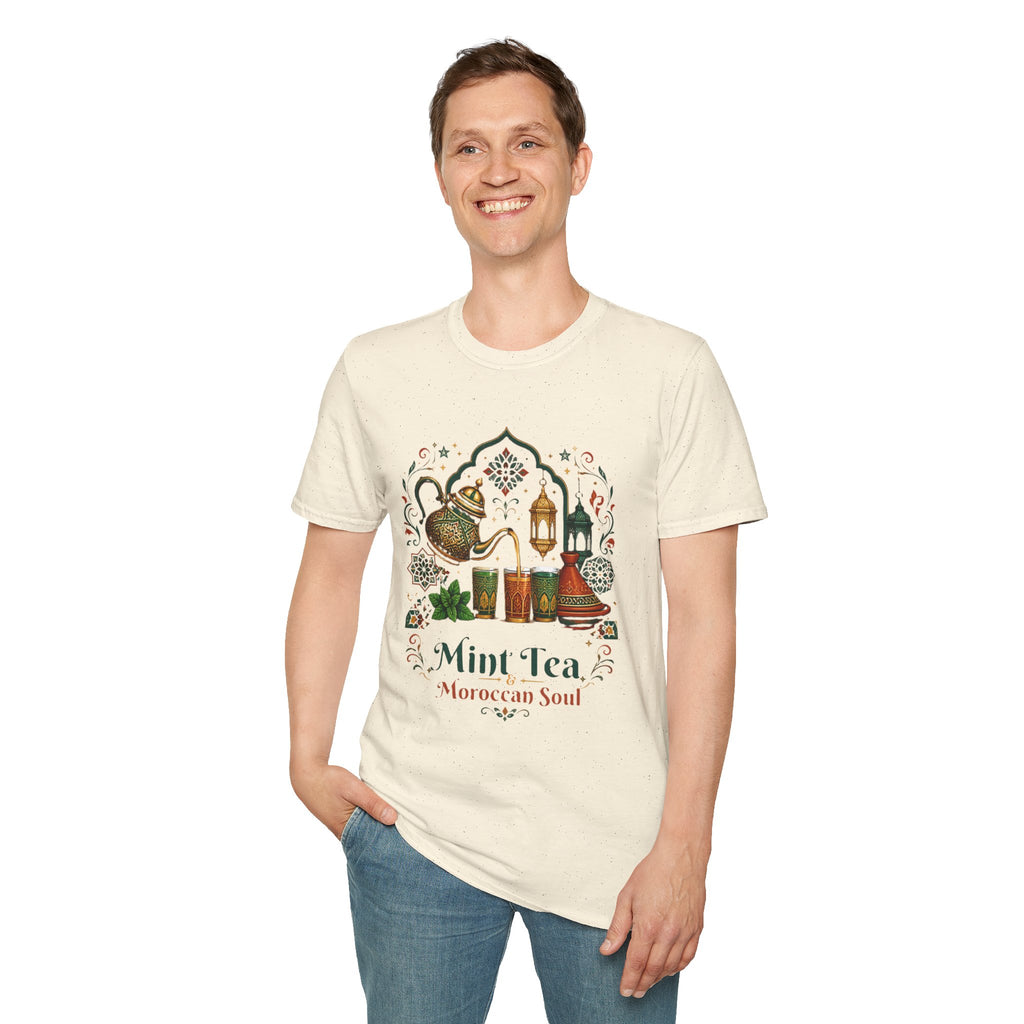 Mint Tea Moroccan Soul T-Shirt — Moroccan Tea Pot & Lantern Graphic