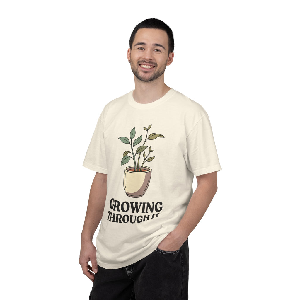 Growing Through It Plant Tee — Self Growth Graphic T-Shirt